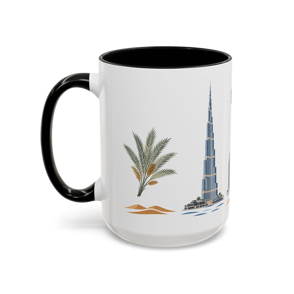 Dubai Coffee Mug | United Arab Emirates Travel Souvenir | Porcelain Decal City Gift | 11oz 15oz Accent Mug
