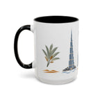 Dubai Coffee Mug | United Arab Emirates Travel Souvenir | Porcelain Decal City Gift | 11oz 15oz Accent Mug