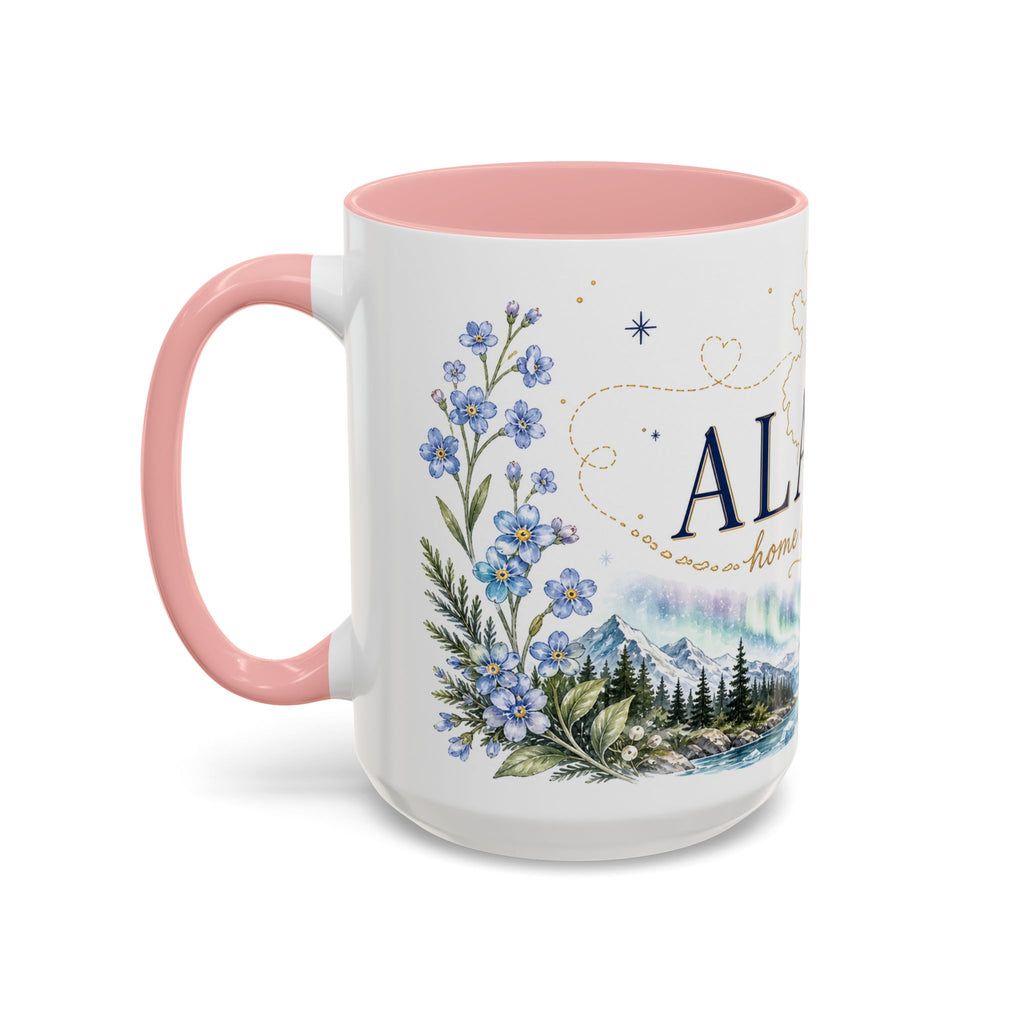 Alaska State Map Mug | Northern Lights, Mountains, Glaciers | Moving Away Gift
