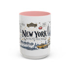 New York City Coffee Mug | New York Souvenir Travel Gift | Accent Color Ceramic 11oz 15oz