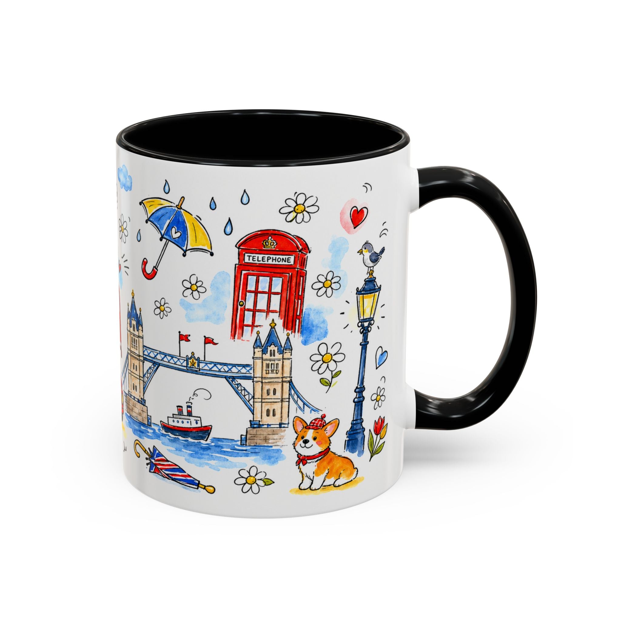 London Travel Mug | European City Souvenir Accent Coffee Mug | 11oz 15oz Ceramic Cup