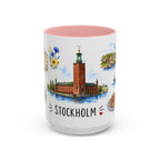 Stockholm Illustrated Travel Mug | City Souvenir Accent Coffee Mug | 11oz 15oz Ceramic Cup