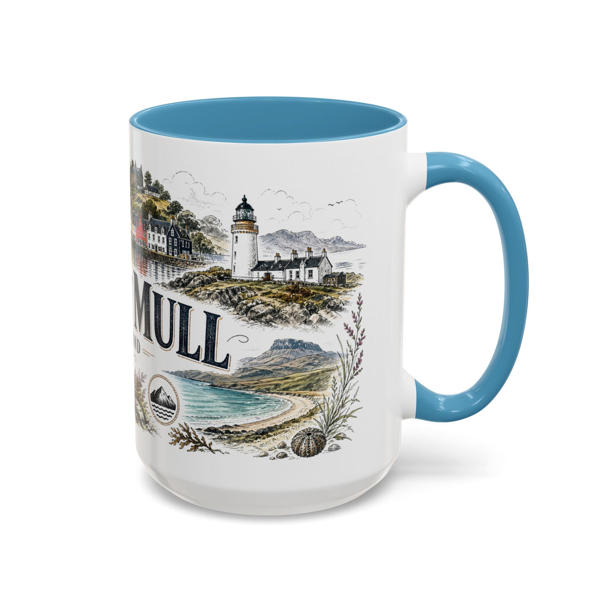 Isle of Mull Mug, Scotland Travel Souvenir, Bucket List Gift, Accent Ceramic Coffee Mug 11oz 15oz