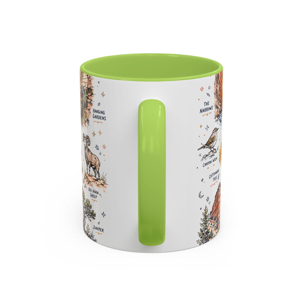Zion National Park Coffee Mug | Hiking Camping Nature Gift | Accent Color Ceramic 11oz 15oz