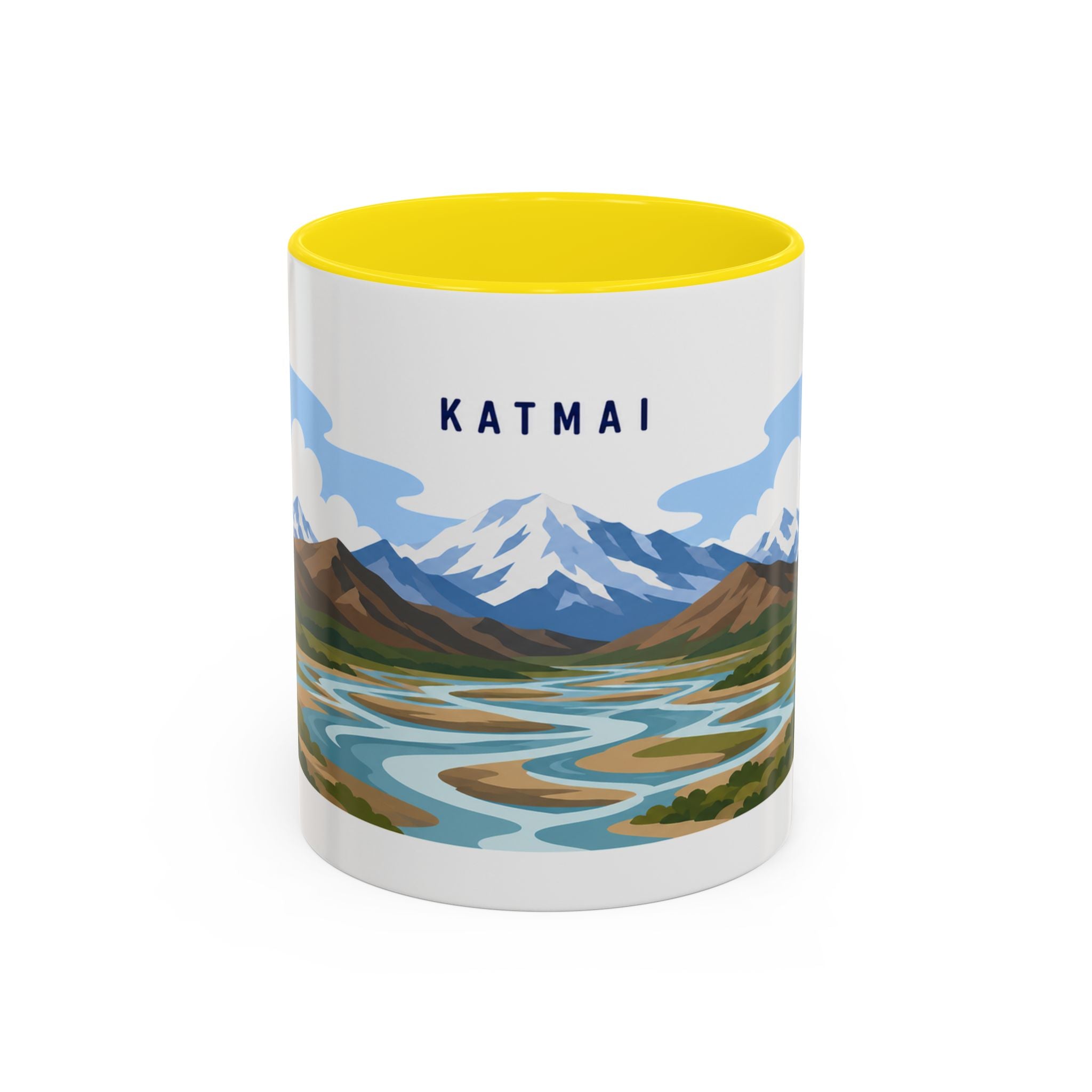 Katmai National Park Coffee Mug | Solid Color Block Park Souvenir | 11oz 15oz Accent Mug