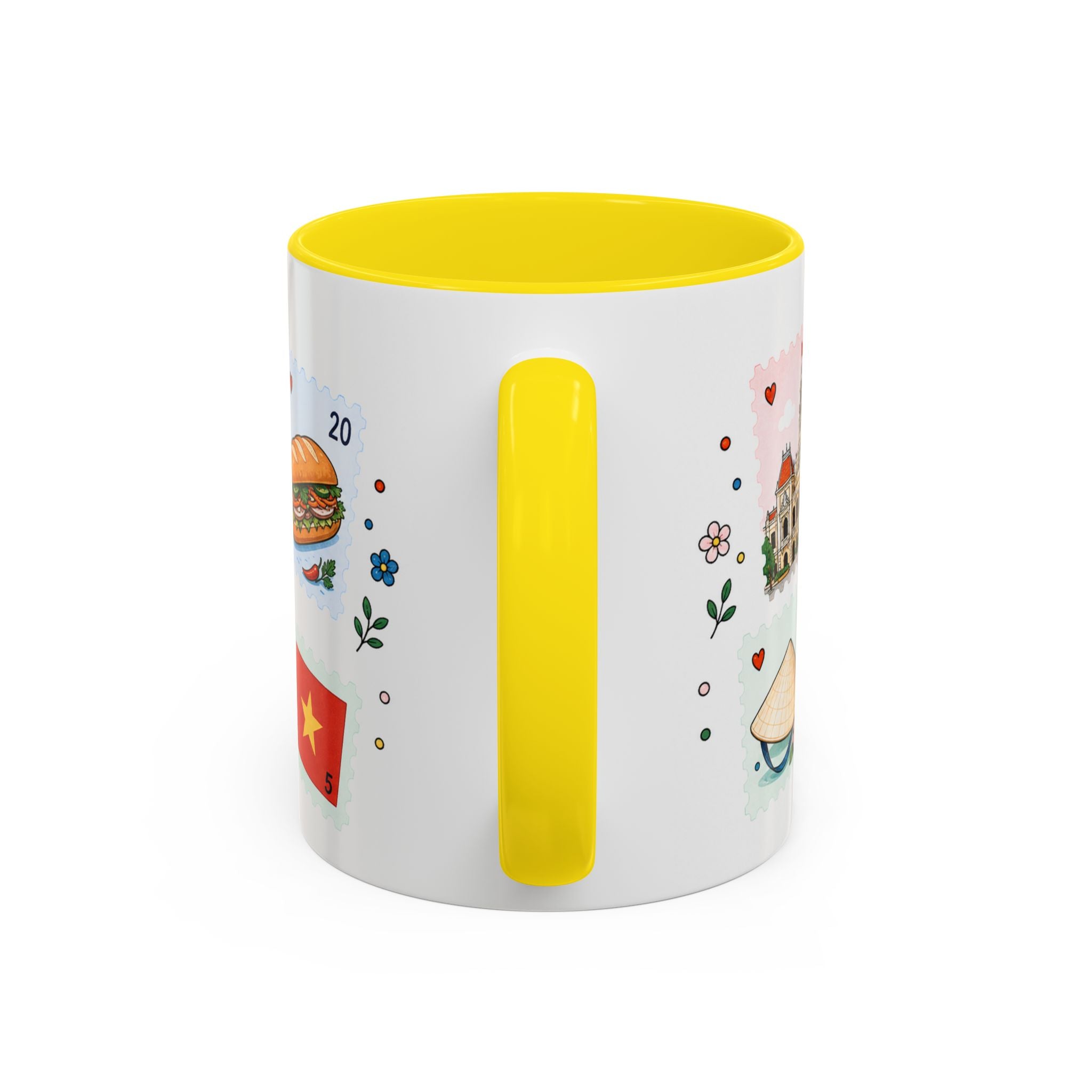 Ho Chi Minh City Coffee Mug | Postage Stamp Collage Mug | Travel Souvenir Accent Cup 11oz 15oz