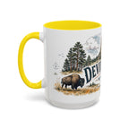 Devils Tower Mug, Wyoming Travel Souvenir, Bucket List Gift, Accent Ceramic Coffee Mug 11oz 15oz