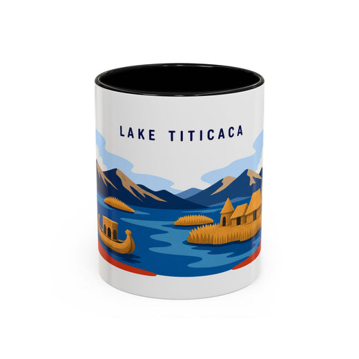 Lake Titicaca Coffee Mug | Travel Destination Souvenir Gift | Accent Color Ceramic 11oz 15oz