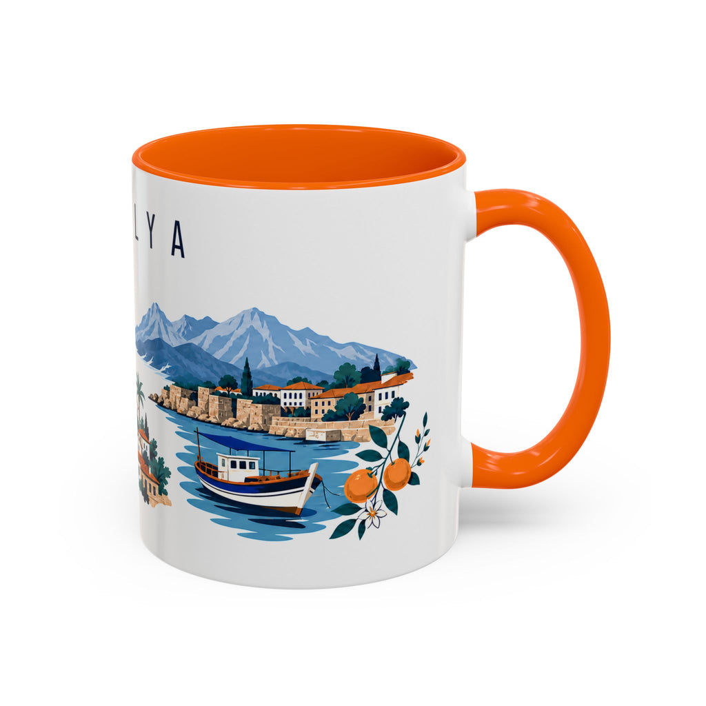 Antalya Coffee Mug | Turkey Travel Souvenir | Porcelain Decal City Gift | 11oz 15oz Accent Mug