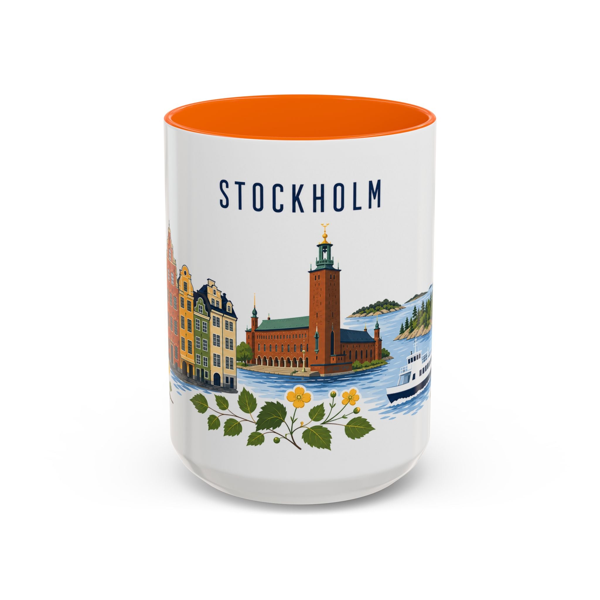 Stockholm Coffee Mug | Sweden Travel Souvenir | Porcelain Decal City Gift | 11oz 15oz Accent Mug