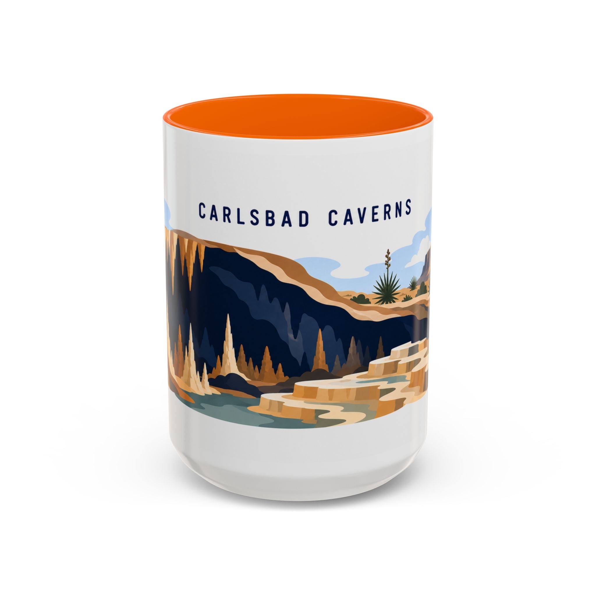 Carlsbad Caverns National Park Coffee Mug | Solid Color Block Park Souvenir | 11oz 15oz Accent Mug