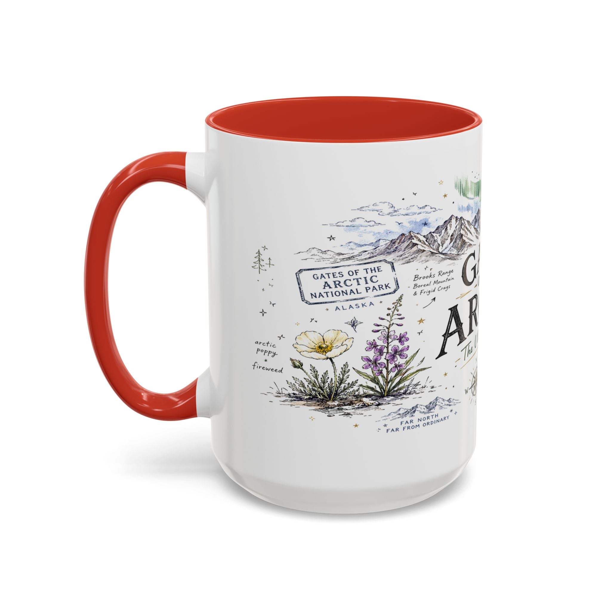 Gates of the Arctic National Park Coffee Mug | Alaska Arctic Wilderness Gift | Accent Color Ceramic 11oz 15oz