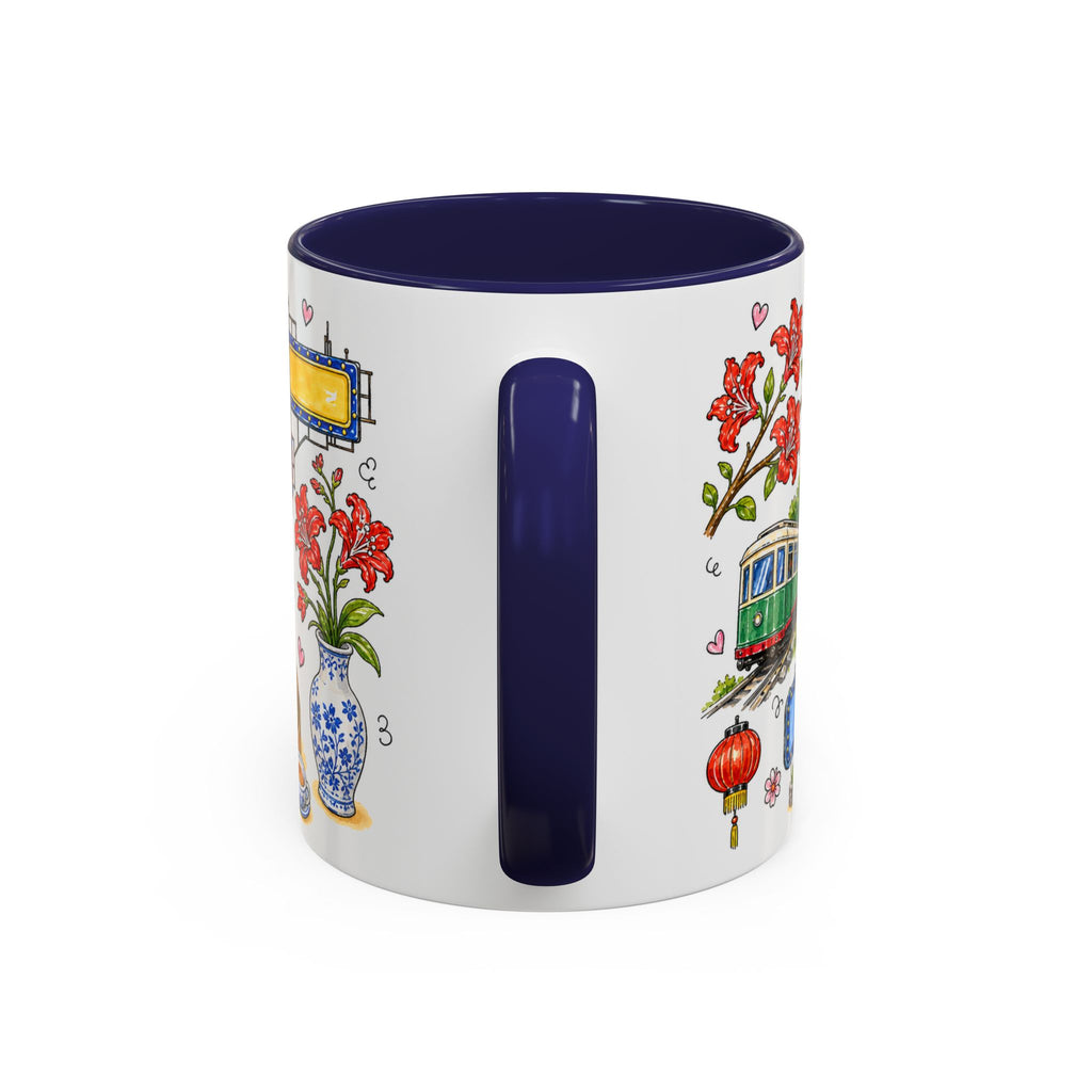 Hong Kong Illustrated Travel Mug | City Souvenir Accent Coffee Mug | 11oz 15oz Ceramic Cup
