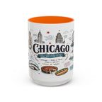Chicago Coffee Mug | Illinois Souvenir City Gift | Accent Color Ceramic 11oz 15oz