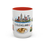 Cleveland Illustrated Travel Mug | City Souvenir Accent Coffee Mug | 11oz 15oz Ceramic Cup
