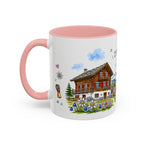 Zermatt Illustrated Travel Mug | Switzerland Souvenir Accent Coffee Mug | 11oz 15oz Ceramic Cup