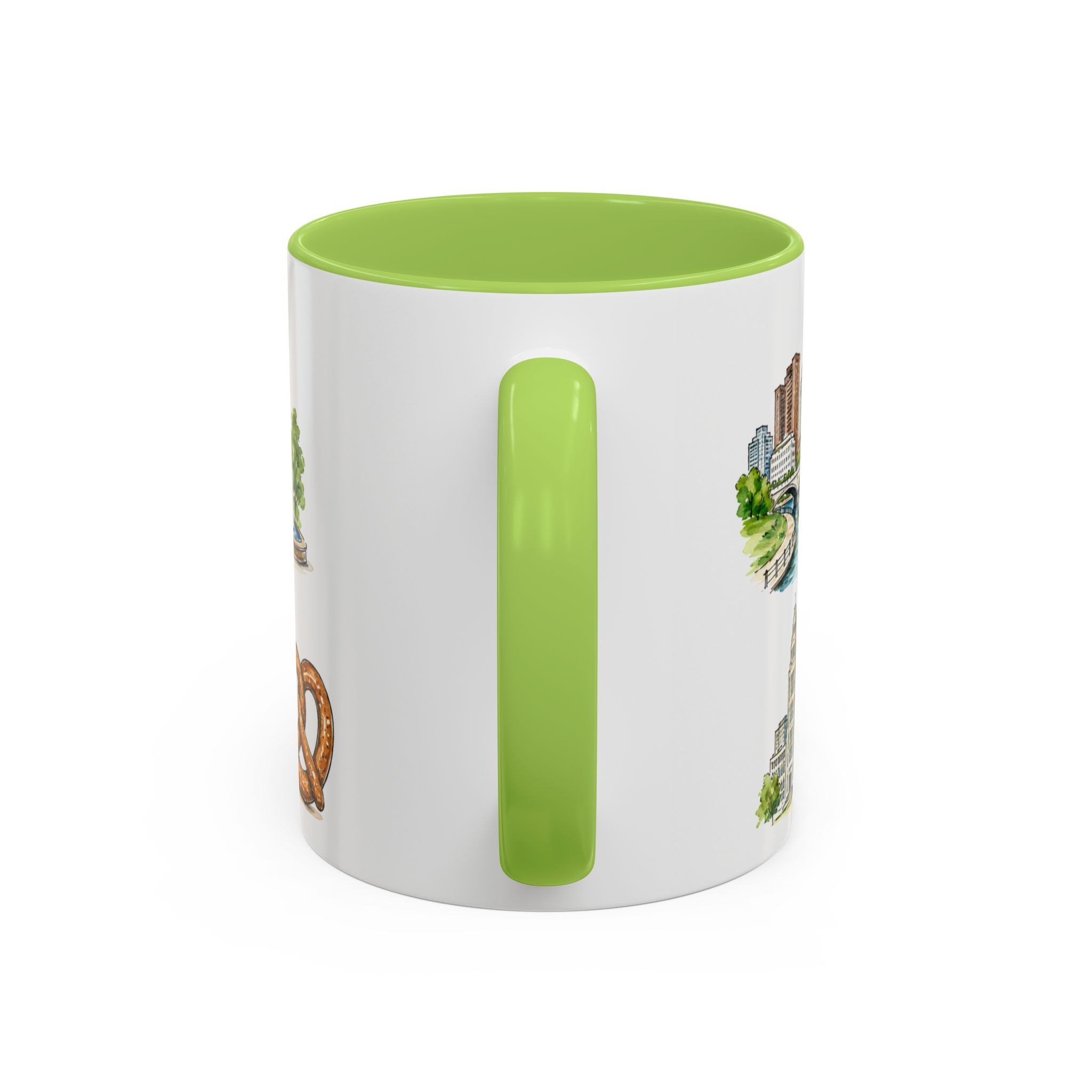 Columbus Illustrated Travel Mug | City Souvenir Accent Coffee Mug | 11oz 15oz Ceramic Cup