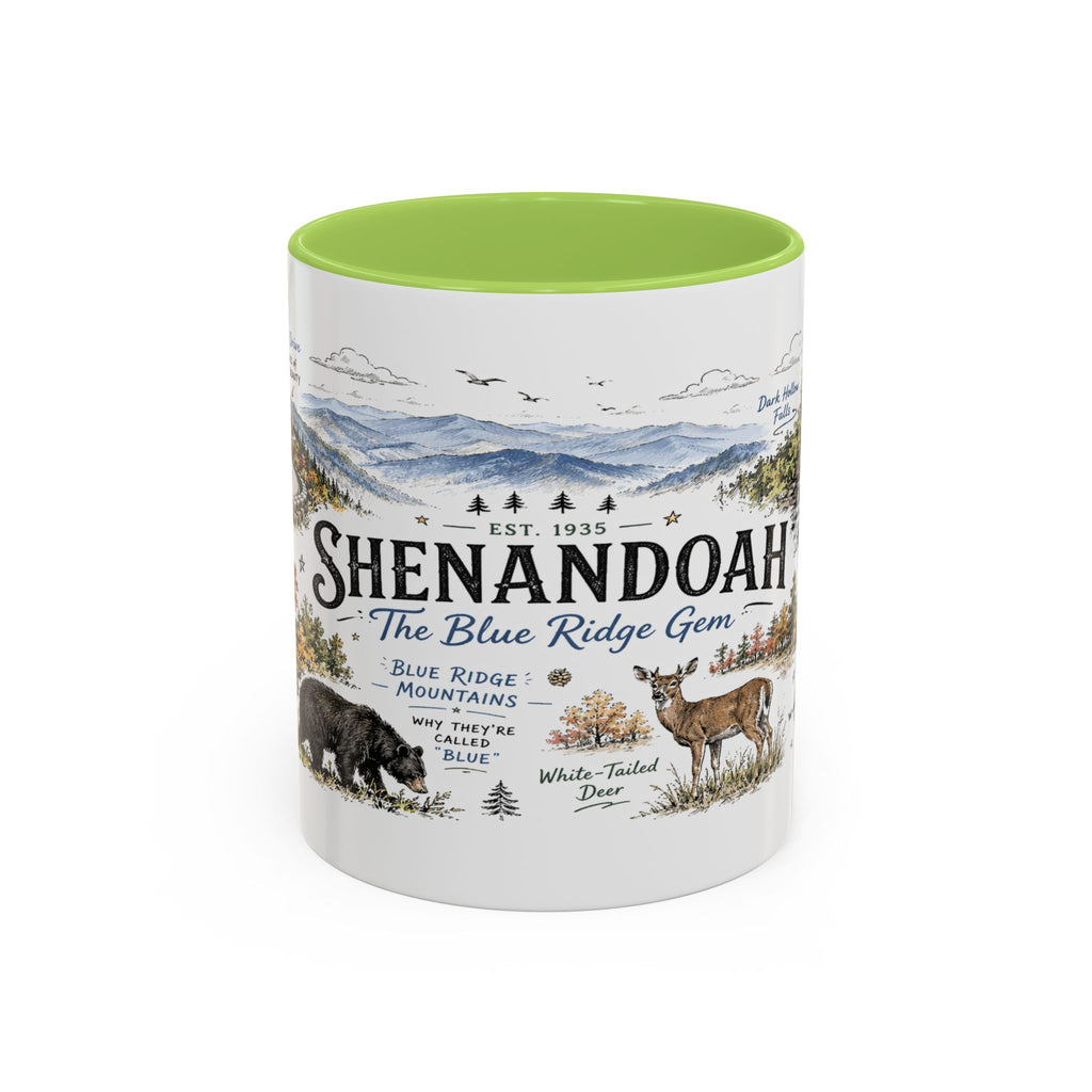 Shenandoah National Park Coffee Mug | Virginia Blue Ridge Hiking Autumn Gift | Accent Color Ceramic 11oz 15oz