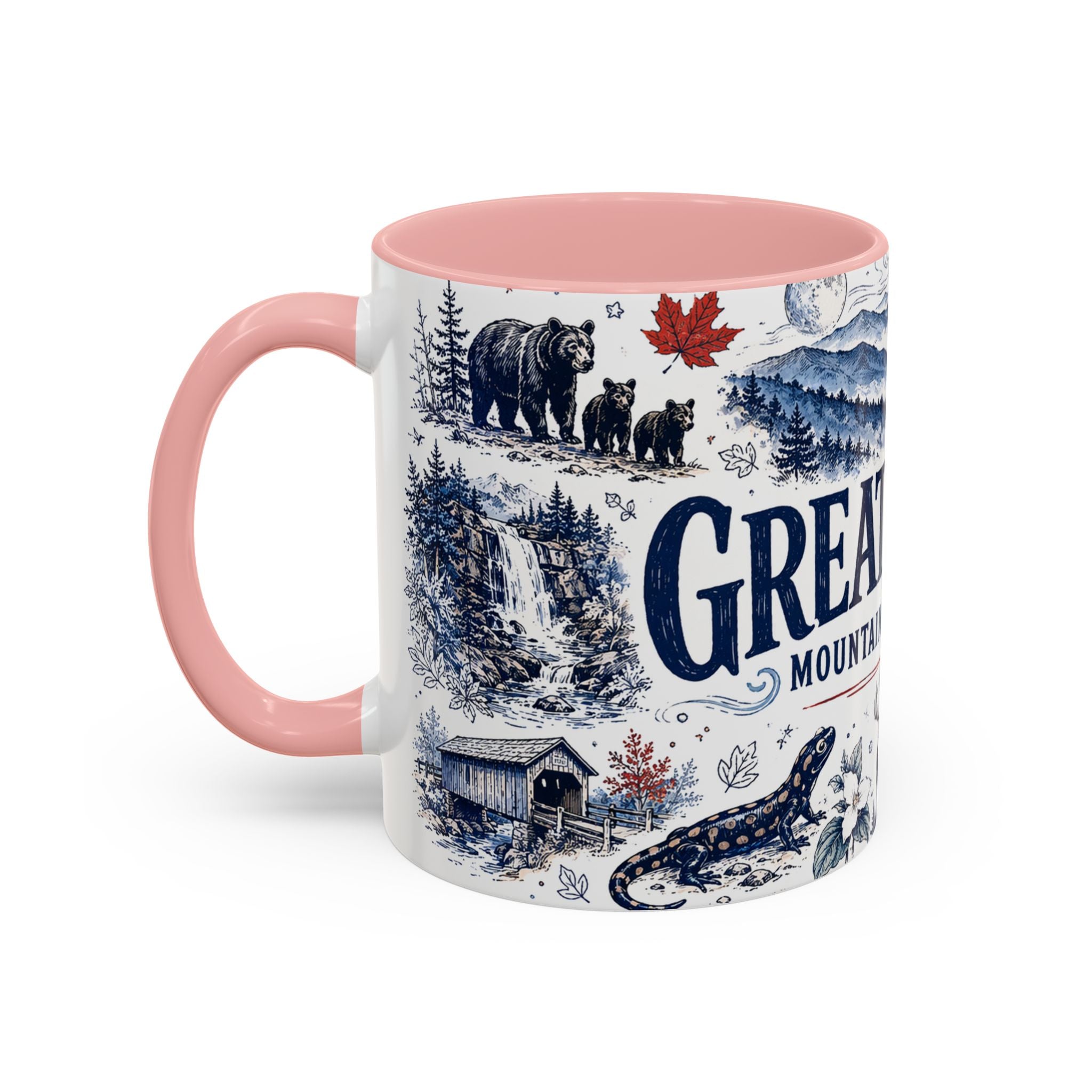Great Smoky Mountains Coffee Mug | National Park Hiking Gift | Accent Color Ceramic 11oz 15oz