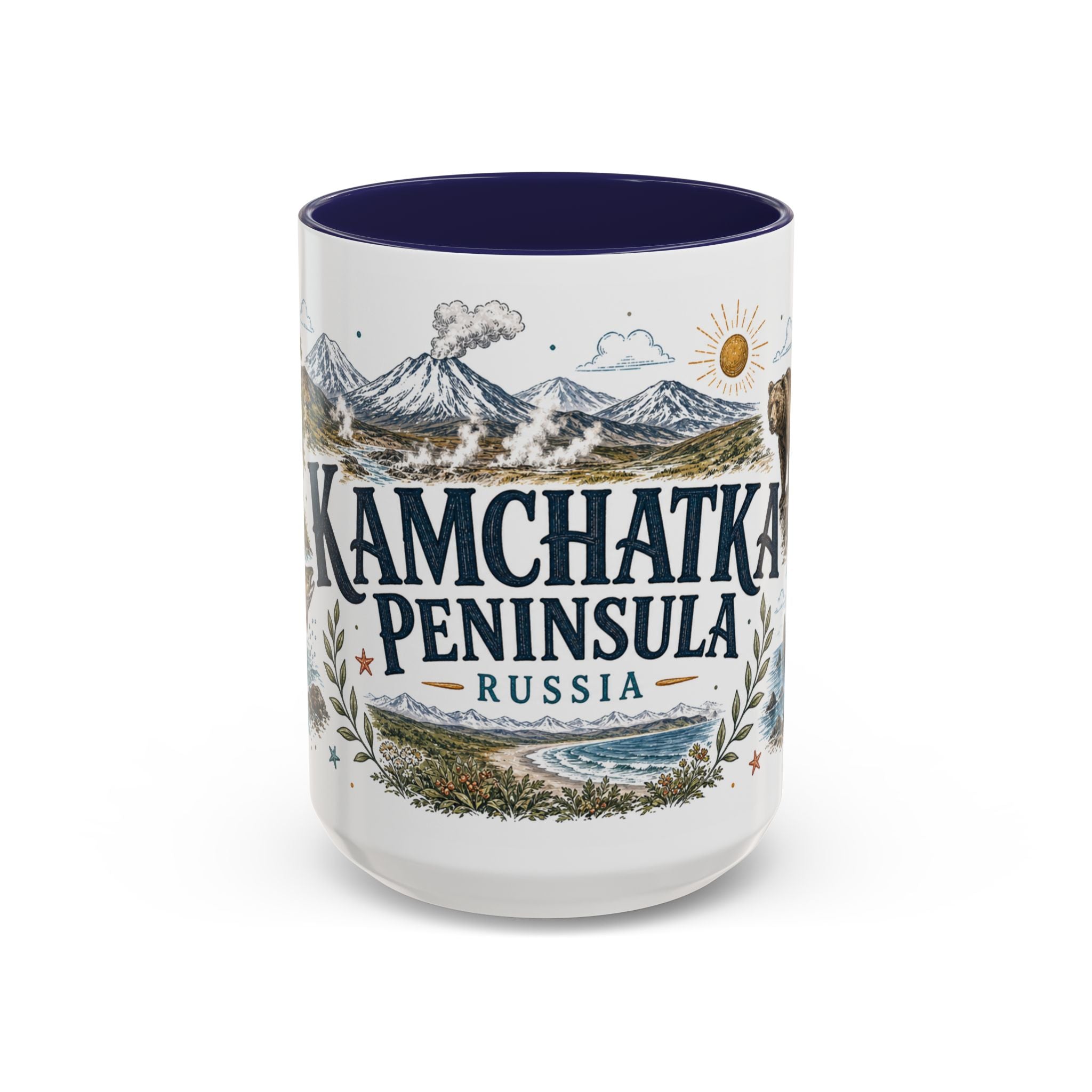 Kamchatka Peninsula Mug, Russia Travel Souvenir, Bucket List Gift, Accent Ceramic Coffee Mug 11oz 15oz