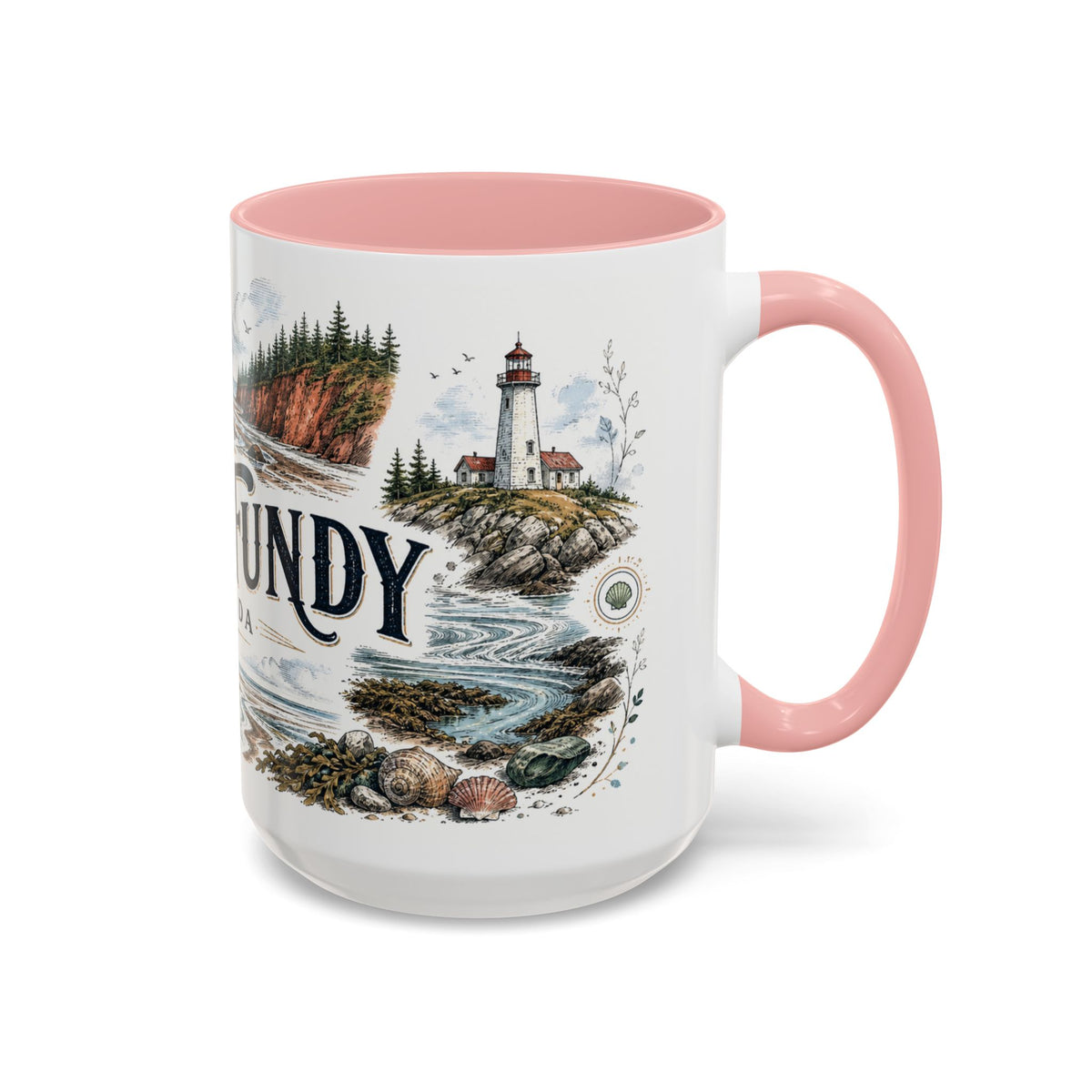 Bay of Fundy Mug, Canada Travel Souvenir, Bucket List Gift, Accent Ceramic Coffee Mug 11oz 15oz