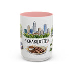 Charlotte Illustrated Travel Mug | City Souvenir Accent Coffee Mug | 11oz 15oz Ceramic Cup