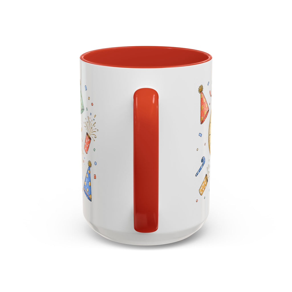 New Year Mug | Midnight Clock Toast Watercolor Celebration Gift | Accent Cup 11oz 15oz