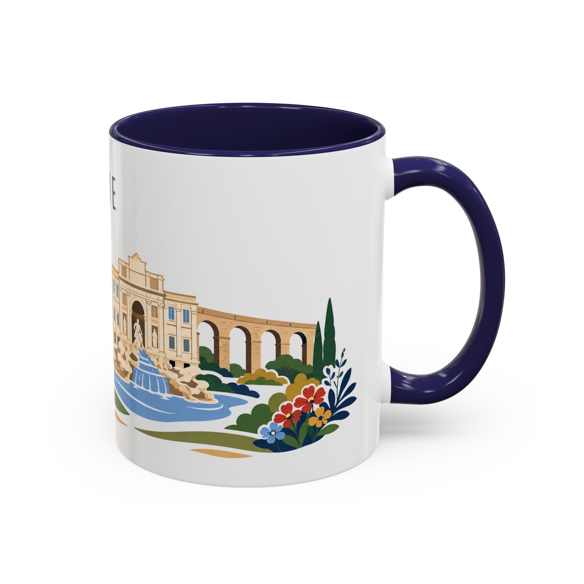 Rome Coffee Mug | Italy Travel Souvenir | Porcelain Decal City Gift | 11oz 15oz Accent Mug