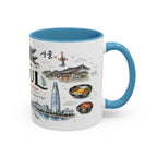 Seoul Coffee Mug | Korea Souvenir Travel Gift | Accent Color Ceramic 11oz 15oz