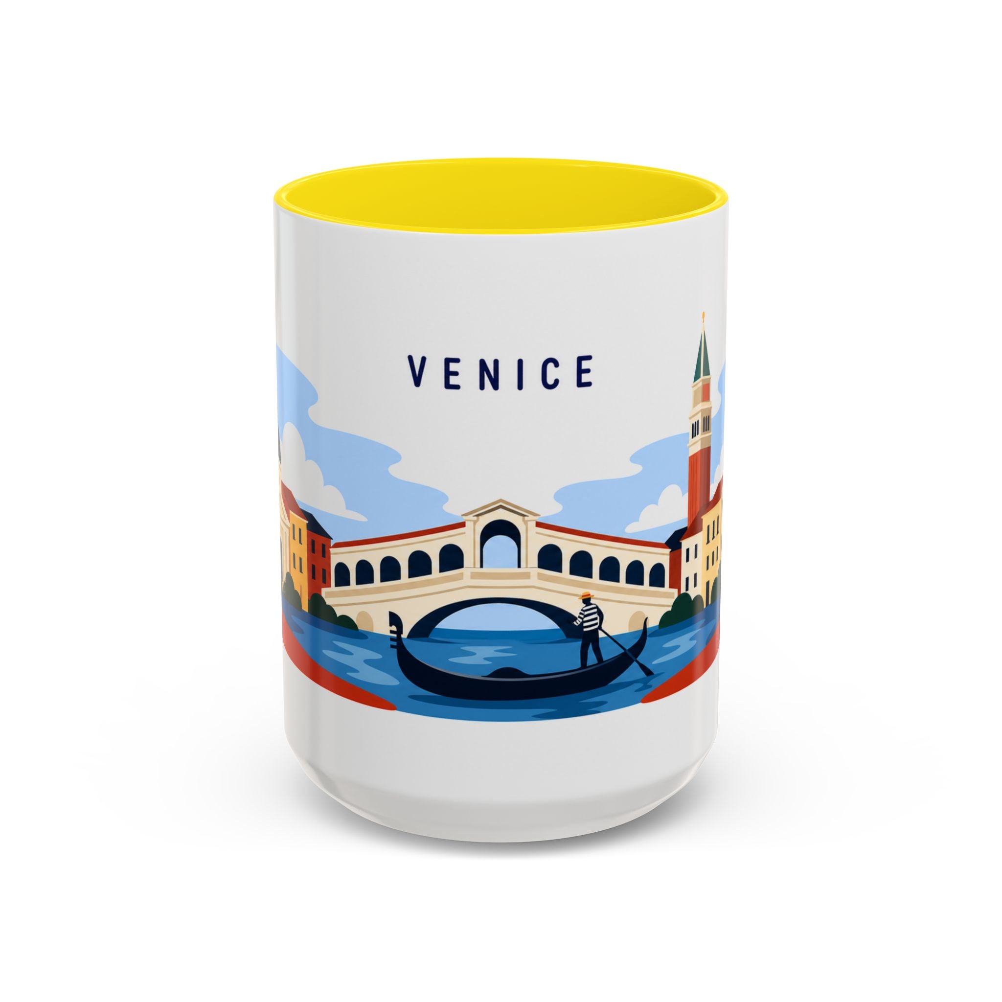 Venice Coffee Mug | Travel Destination Souvenir Gift | Accent Color Ceramic 11oz 15oz