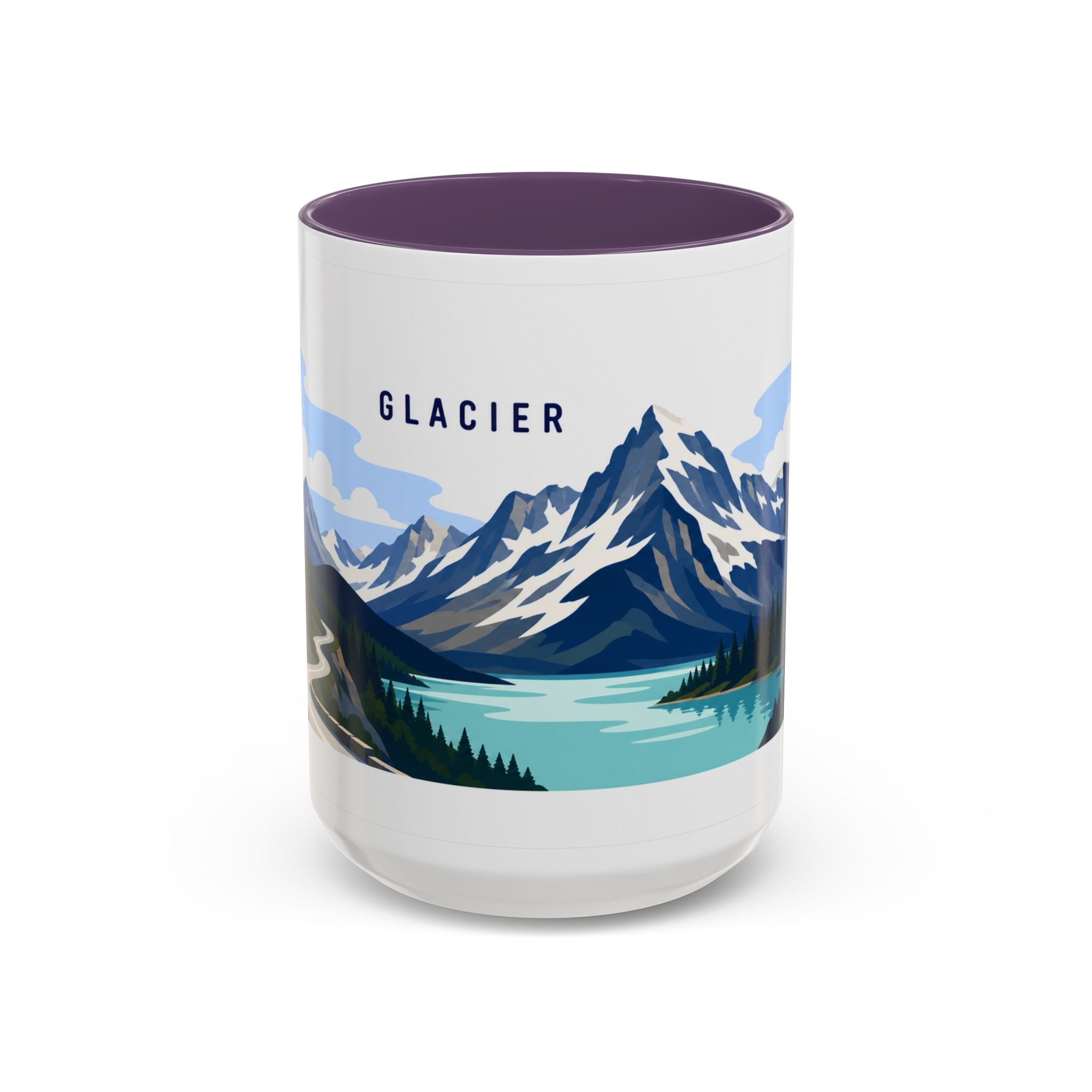 Glacier National Park Coffee Mug | Solid Color Block Park Souvenir | 11oz 15oz Accent Mug