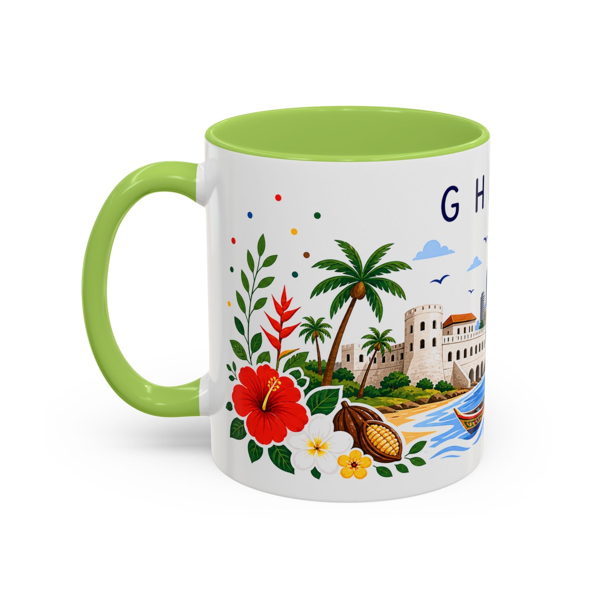Ghana Coffee Mug | Travel Souvenir Accent Mug | Place Gift Ceramic Cup 11oz 15oz