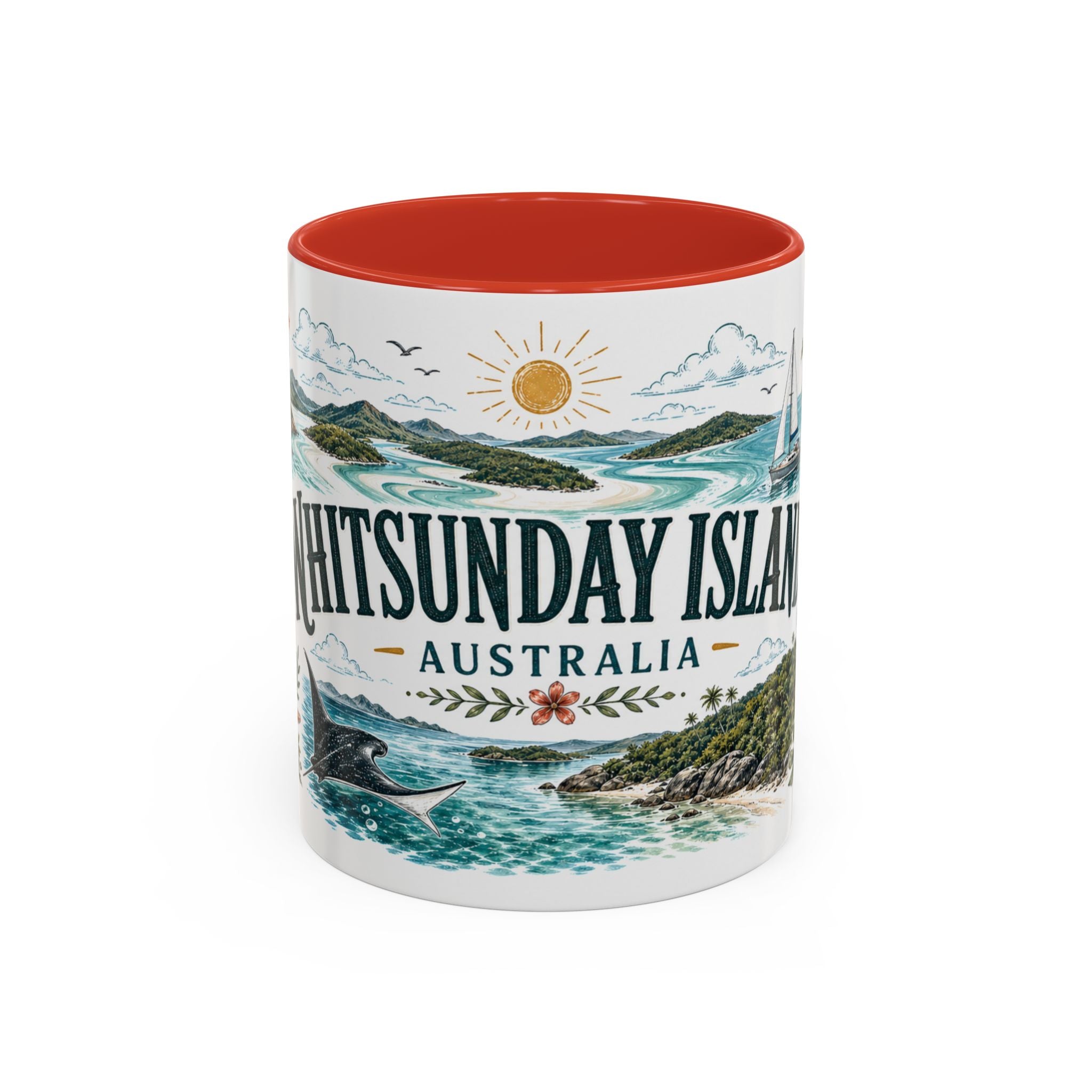 Whitsunday Islands Mug, Australia Travel Souvenir, Bucket List Gift, Accent Ceramic Coffee Mug 11oz 15oz