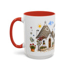 Alberobello Illustrated Travel Mug | Italy Souvenir Accent Coffee Mug | 11oz 15oz Ceramic Cup