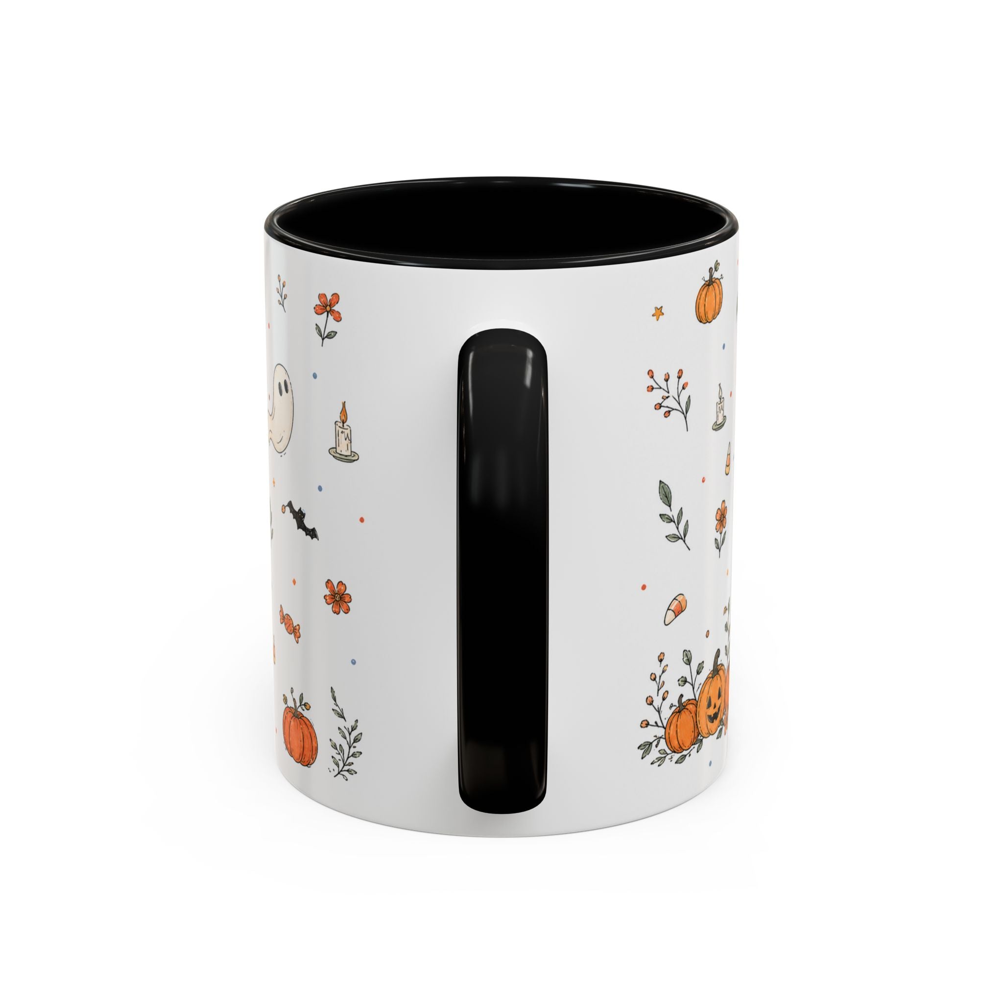 Halloween Party Mug | Ghost Black Cat Candy Watercolor Gift | Accent Cup 11oz 15oz