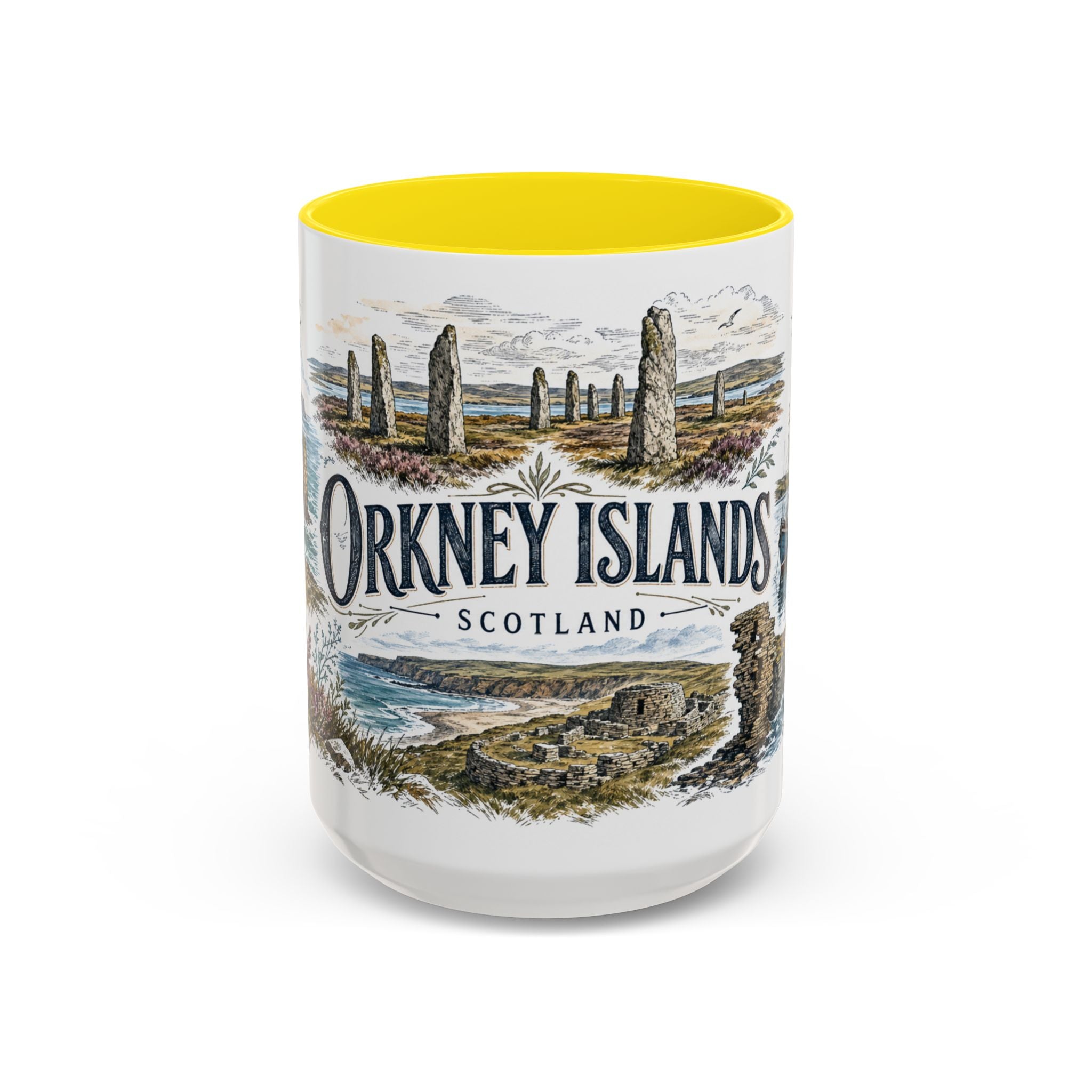 Orkney Islands Mug, Scotland Travel Souvenir, Bucket List Gift, Accent Ceramic Coffee Mug 11oz 15oz