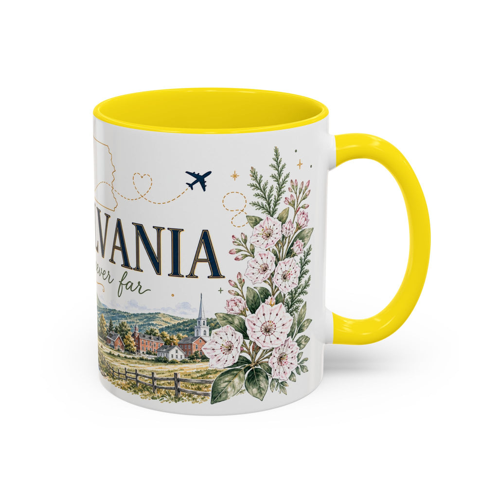 Pennsylvania Home State Mug | Moving Away Gift | Long Distance Friendship Coffee Cup | 11oz 15oz Accent Mug