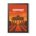Berlin Germany Framed Poster | Vintage Travel Wall Art | Black Walnut White Frame | 16x24 20x30
