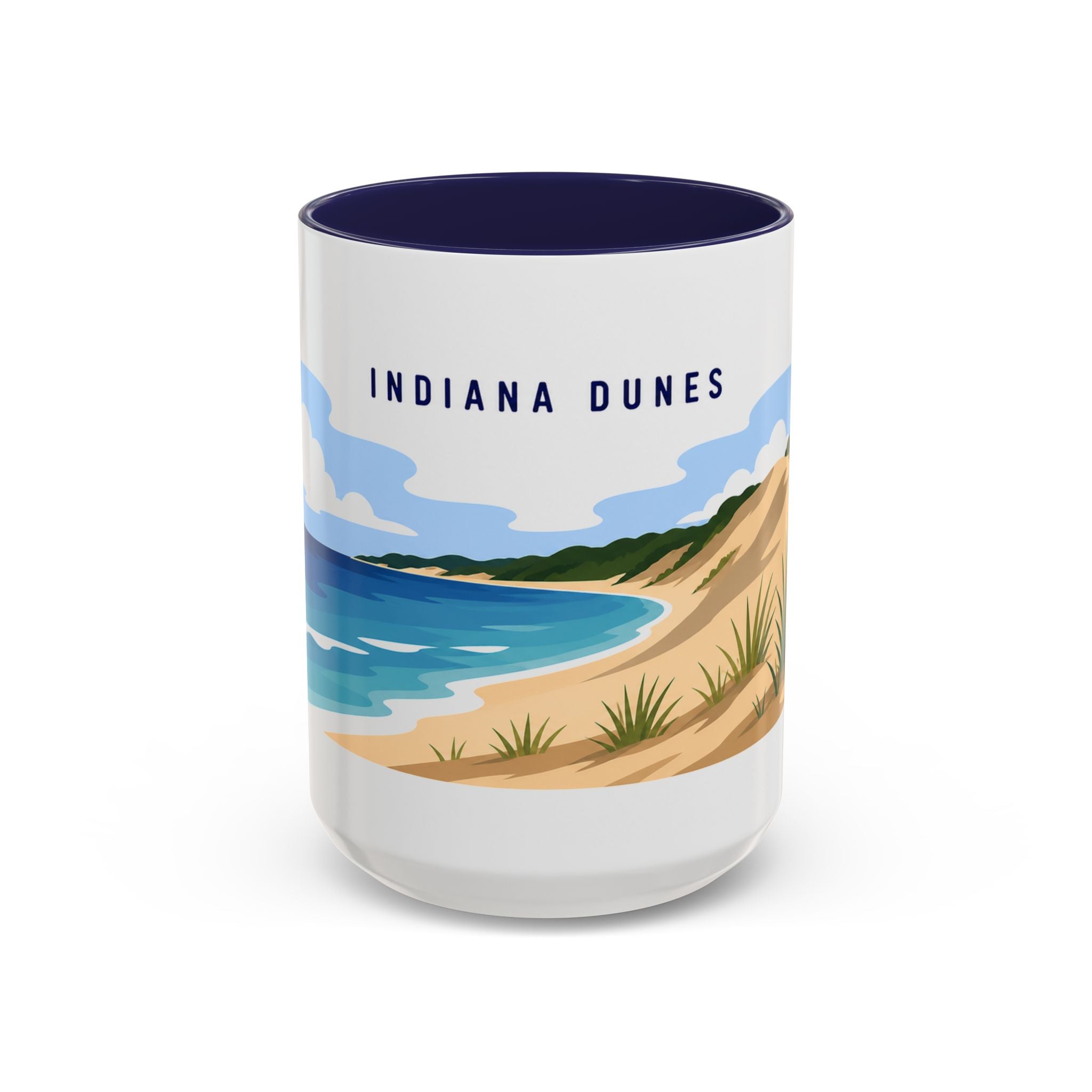 Indiana Dunes National Park Coffee Mug | Solid Color Block Park Souvenir | 11oz 15oz Accent Mug