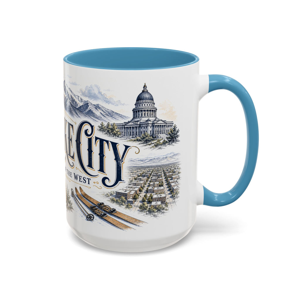 Salt Lake City Coffee Mug | United States Travel Souvenir | Vintage Illustrated City Gift | 11 oz 15 oz Accent Mug