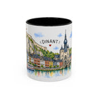 Dinant Illustrated Travel Mug | Belgium Souvenir Accent Coffee Mug | 11oz 15oz Ceramic Cup