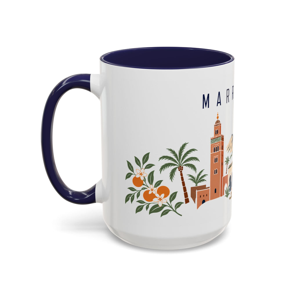 Marrakech Coffee Mug | Morocco Travel Souvenir | Porcelain Decal City Gift | 11oz 15oz Accent Mug