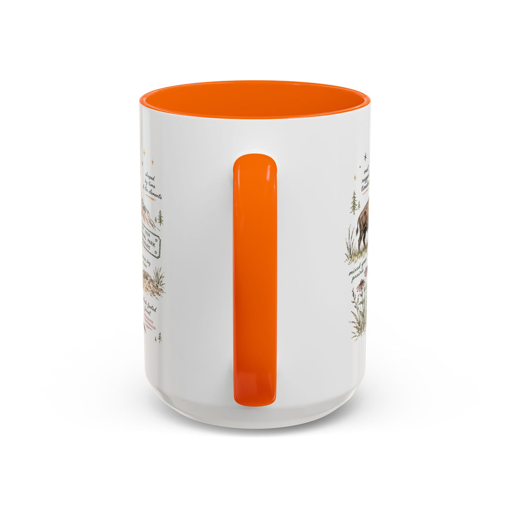 Badlands National Park Coffee Mug | South Dakota Prairie Fossil Hiking Gift | Accent Color Ceramic 11oz 15oz