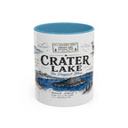 Crater Lake National Park Coffee Mug | Oregon Volcano Blue Lake Hiking Gift | Accent Color Ceramic 11oz 15oz