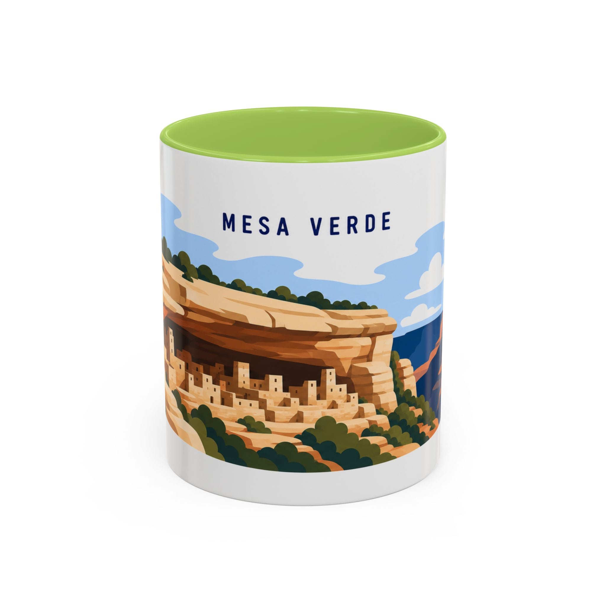 Mesa Verde National Park Coffee Mug | Solid Color Block Park Souvenir | 11oz 15oz Accent Mug