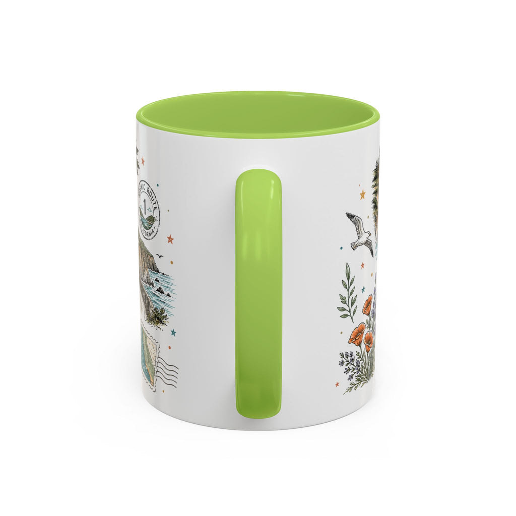 Big Sur Coffee Mug | Travel Destination Souvenir Gift | Accent Color Ceramic 11oz 15oz