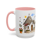 Alberobello Illustrated Travel Mug | Italy Souvenir Accent Coffee Mug | 11oz 15oz Ceramic Cup