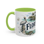 Florida Keys Mug, Florida Travel Souvenir, Bucket List Gift, Accent Ceramic Coffee Mug 11oz 15oz
