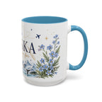 Alaska State Map Mug | Northern Lights, Mountains, Glaciers | Moving Away Gift
