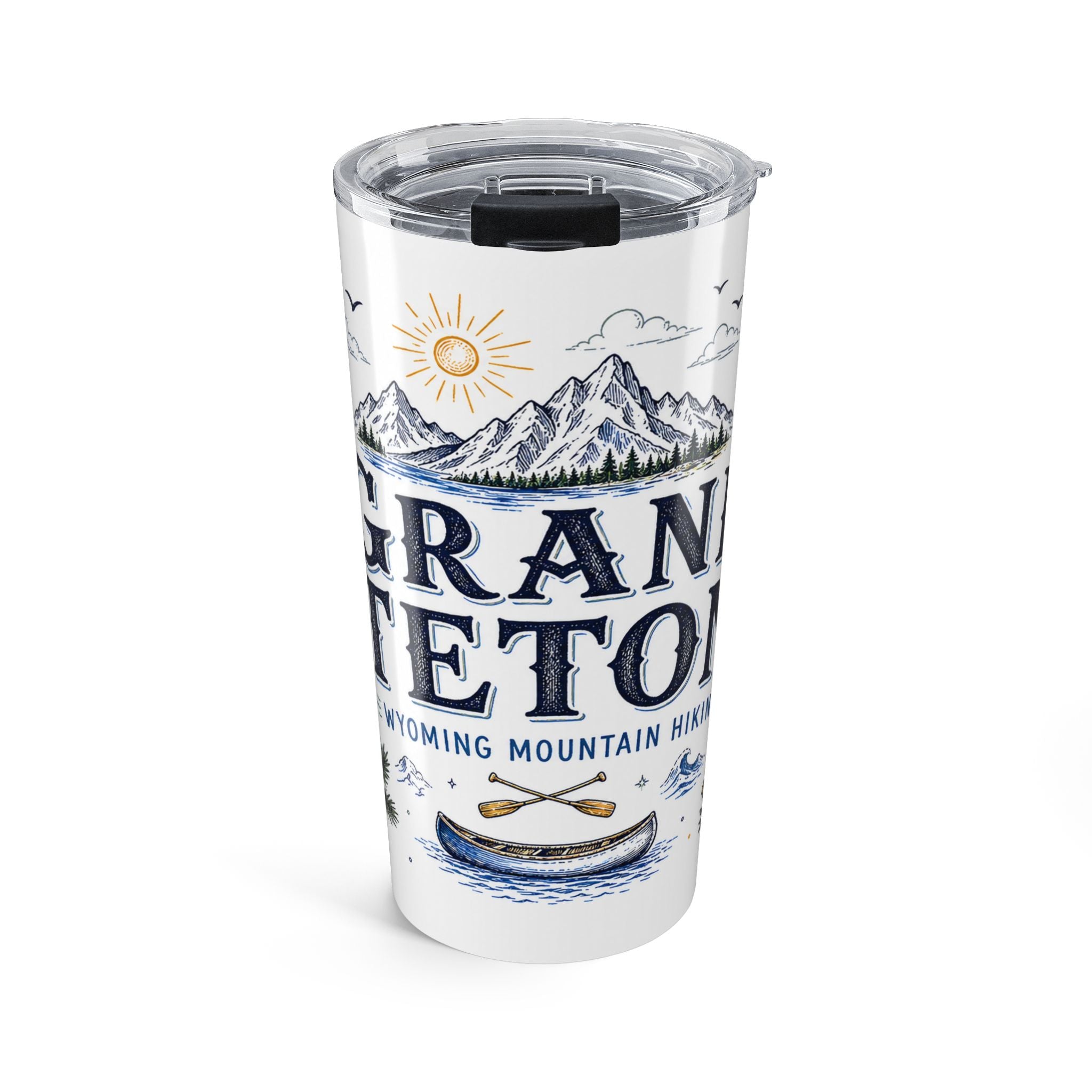 Grand Teton National Park 20oz Tumbler | Wyoming Mountain Gift | Insulated Stainless Steel Travel Cup